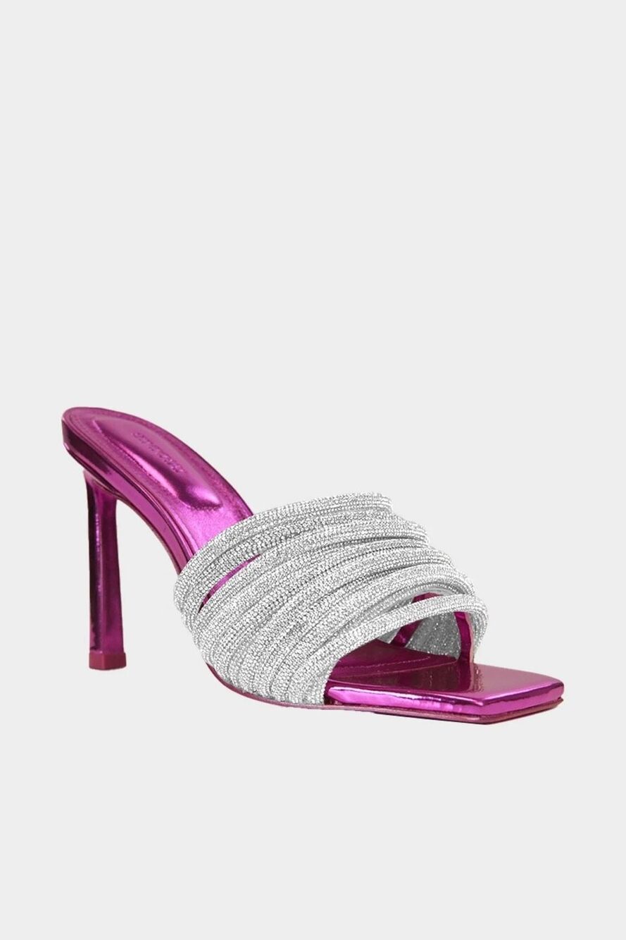 Jonathan Simkhai Lena Metallic Multi Crystal Strap Size 38 / 7.5 NEW